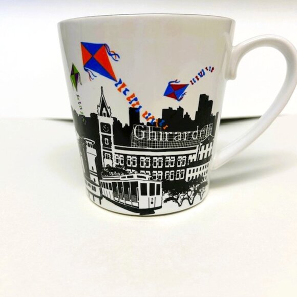 Mercantile San Francisco Mug Artist Designed Large White Black - Picture 1 of 6